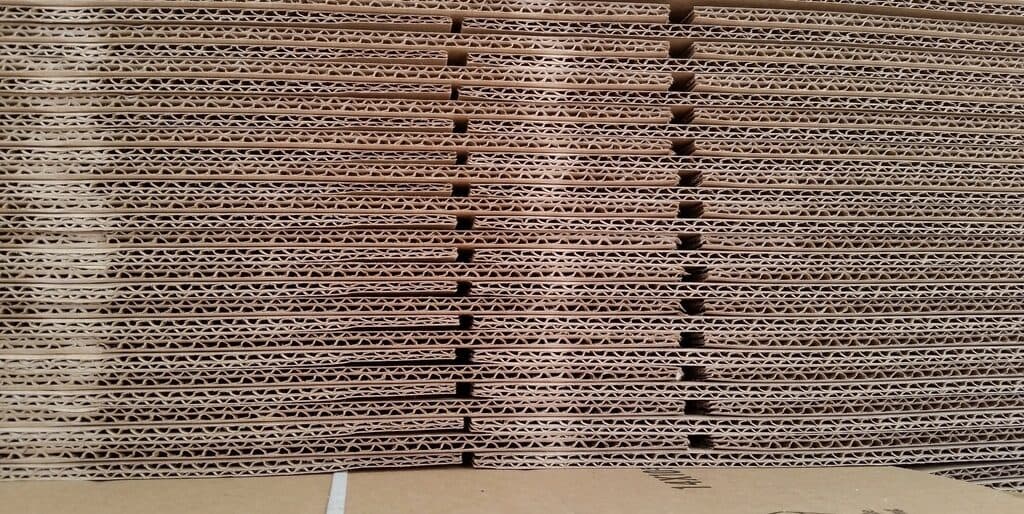 Stacked corrugated archive boxes
