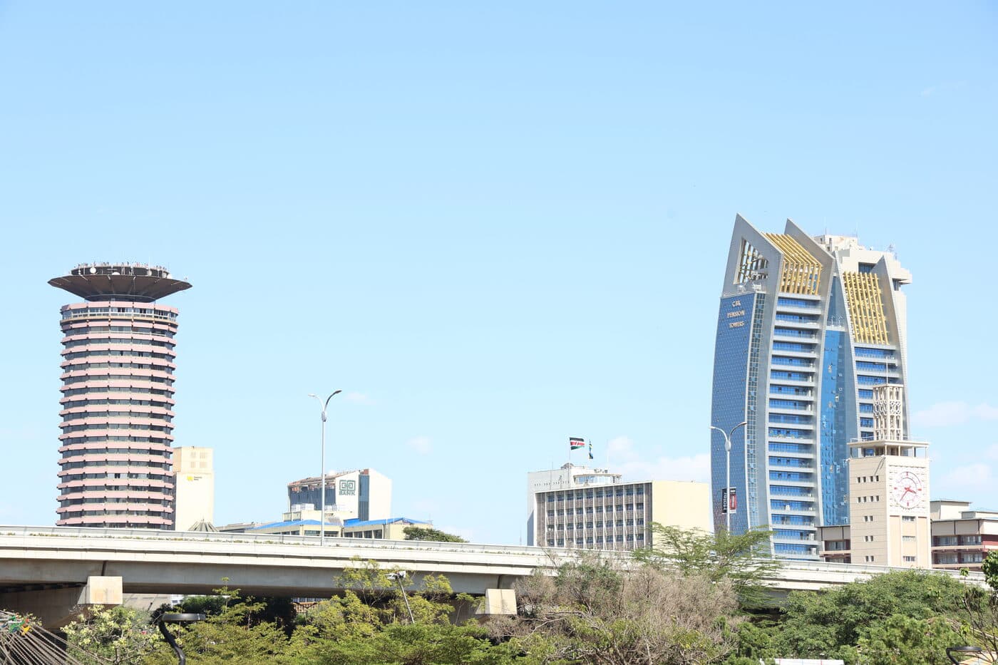 The Nairobi skyline seen from the expressway